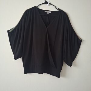 Black Draped Blouse